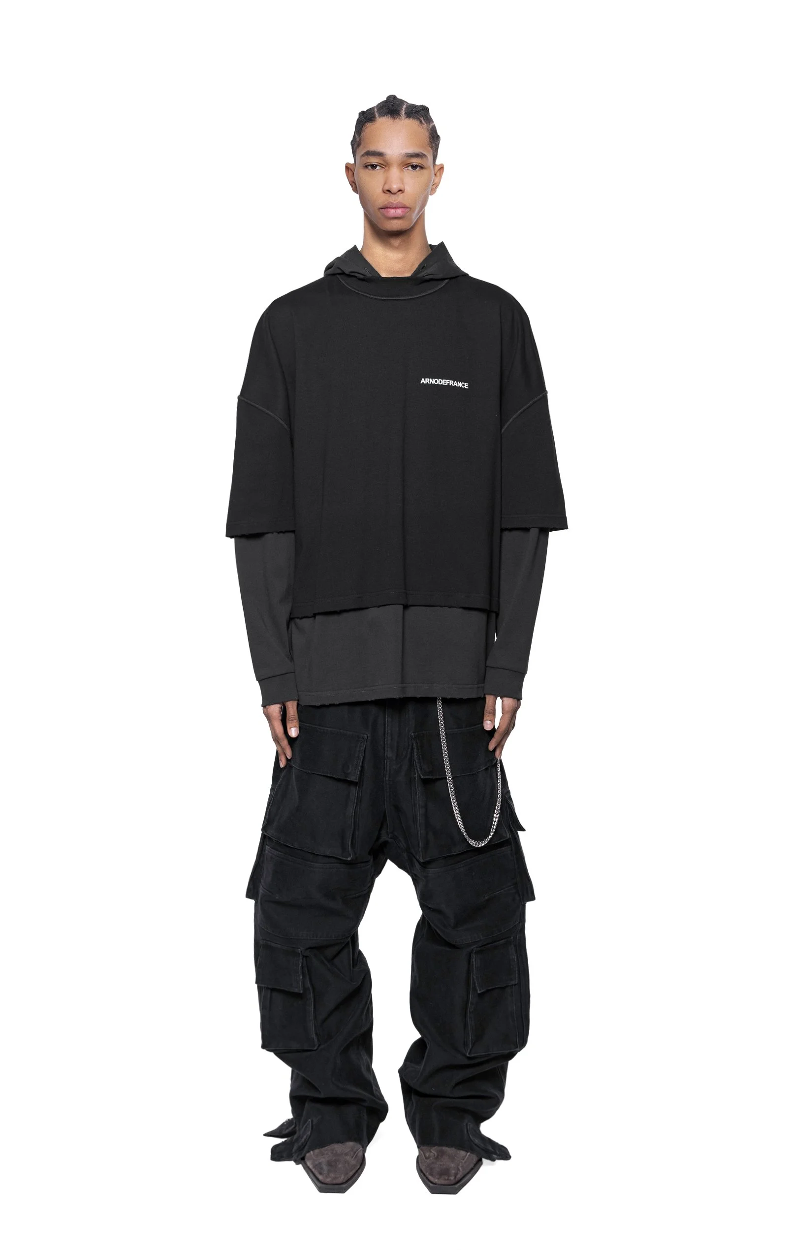 ARNODEFRANCE - HOODED TEE OVERLAPPED BLACK 02.jpg
