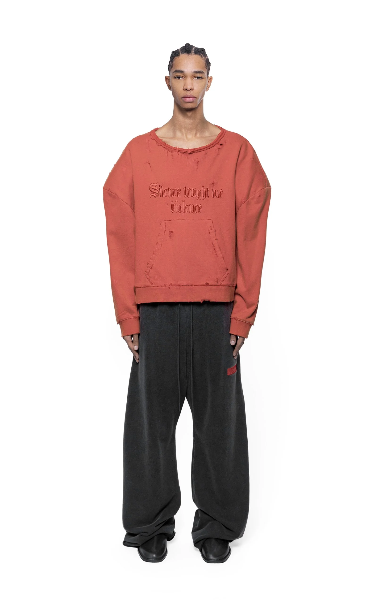 ARNODEFRANCE -  HOODLESS HOODIE 'SILENCE TAUGHT ME VIOLENCE' 02.jpg