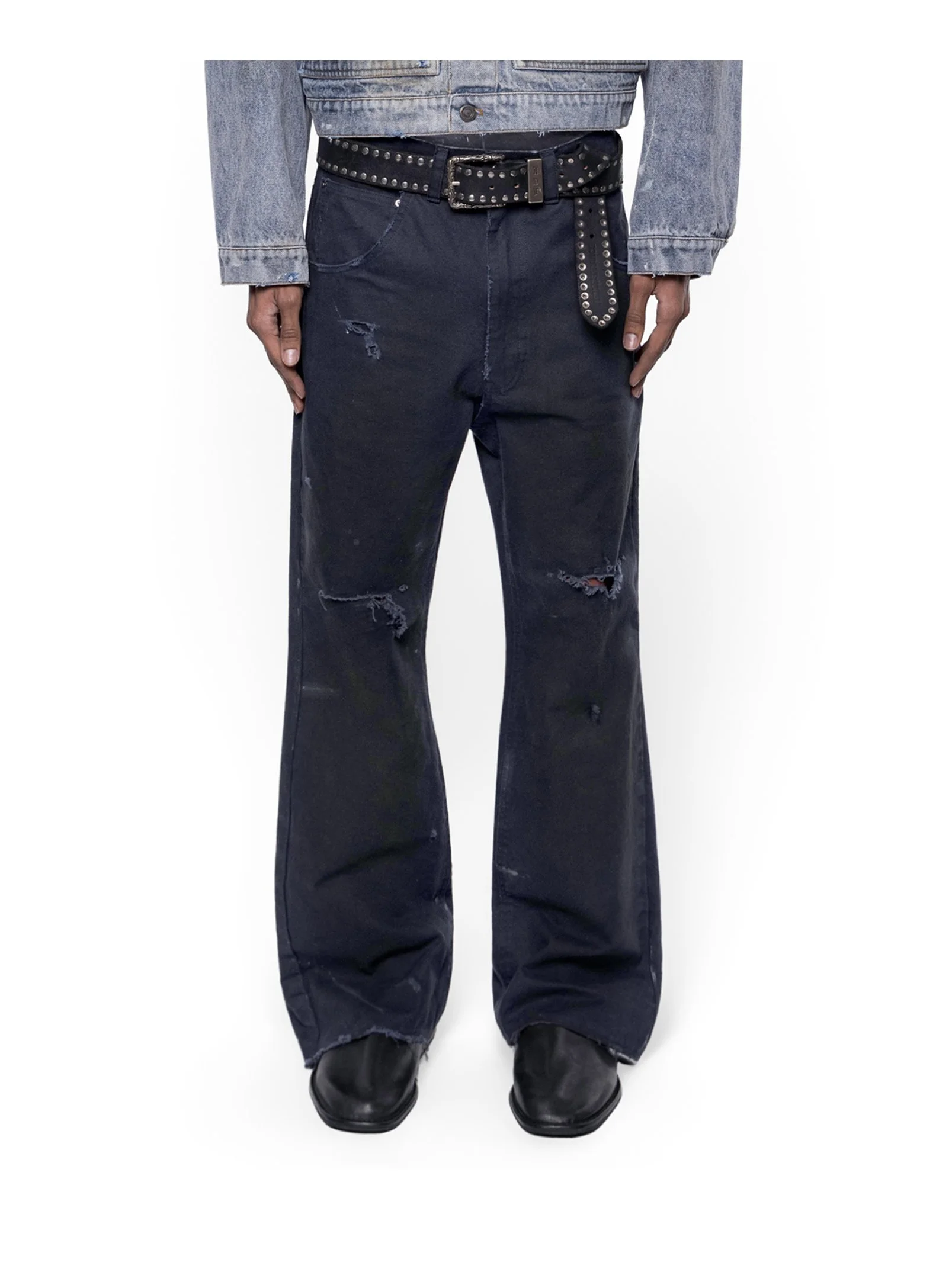 ARNODEFRANCE - CANVAS FLARE PANTS DIRTY NAVY 01.jpg