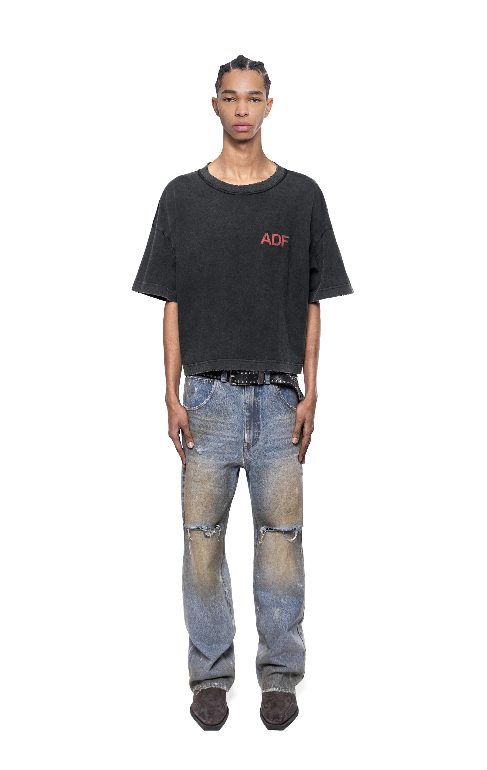 ARNODEFRANCE - VINTAGE CROPPED T-SHIRT WASHED BLACK 'ADF 02.jpg