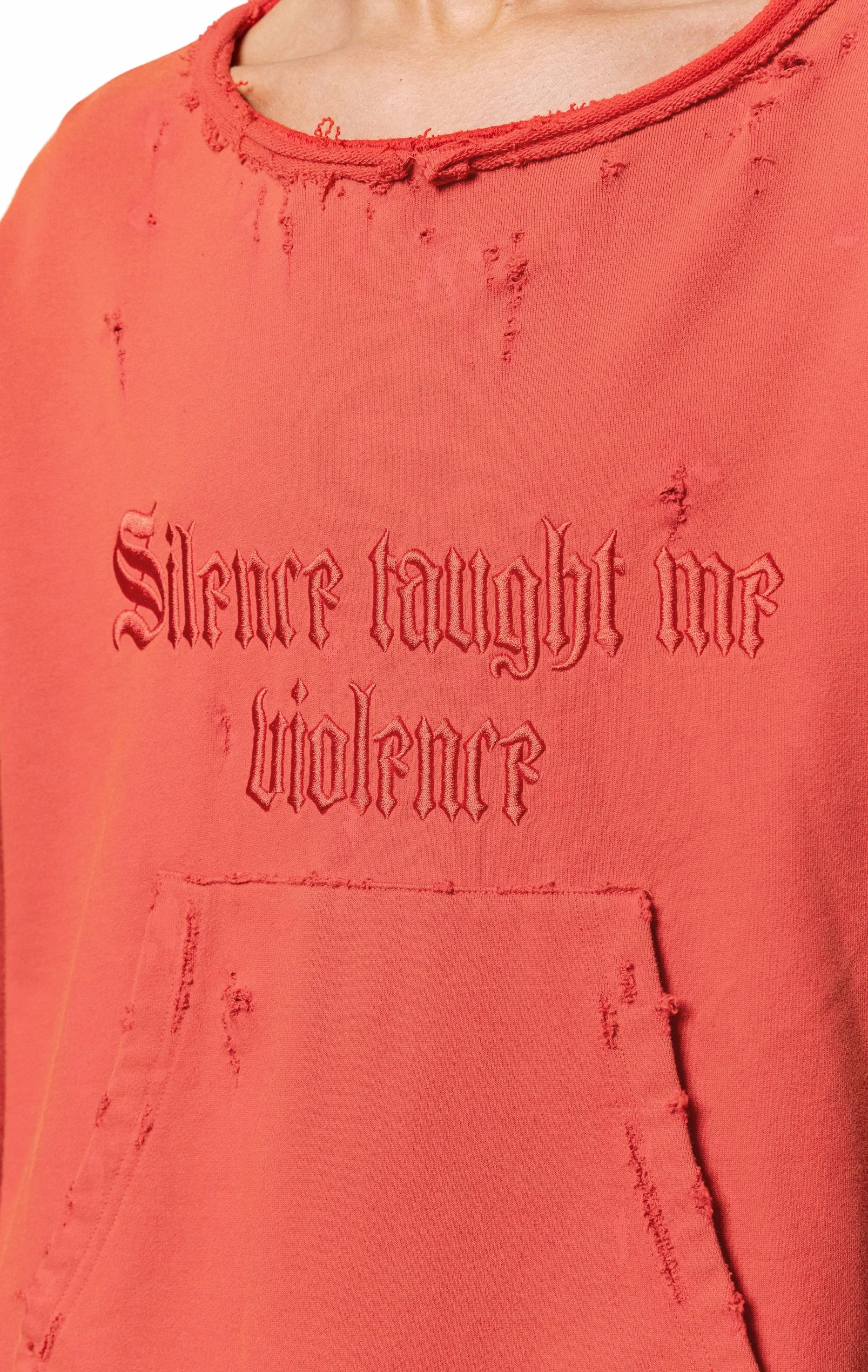 ARNODEFRANCE -  HOODLESS HOODIE 'SILENCE TAUGHT ME VIOLENCE' 05.jpg