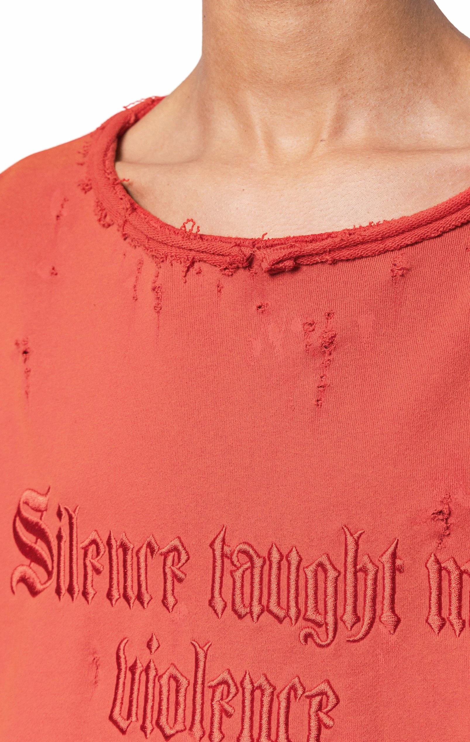 ARNODEFRANCE -  HOODLESS HOODIE 'SILENCE TAUGHT ME VIOLENCE' 06.jpg