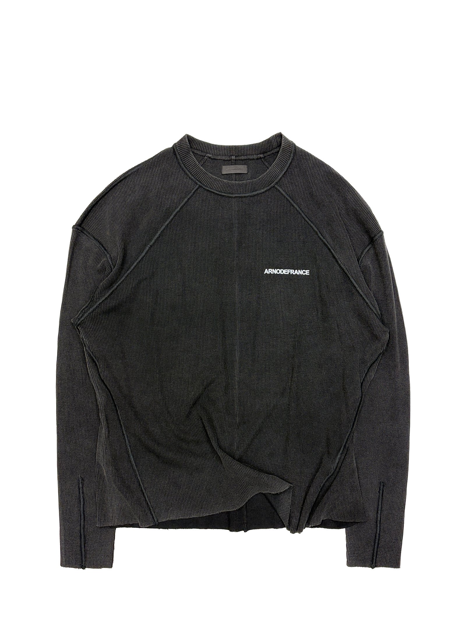 ARNODEFRANCE - WAFFLE LS TEE WASHED BLACK 0.jpg