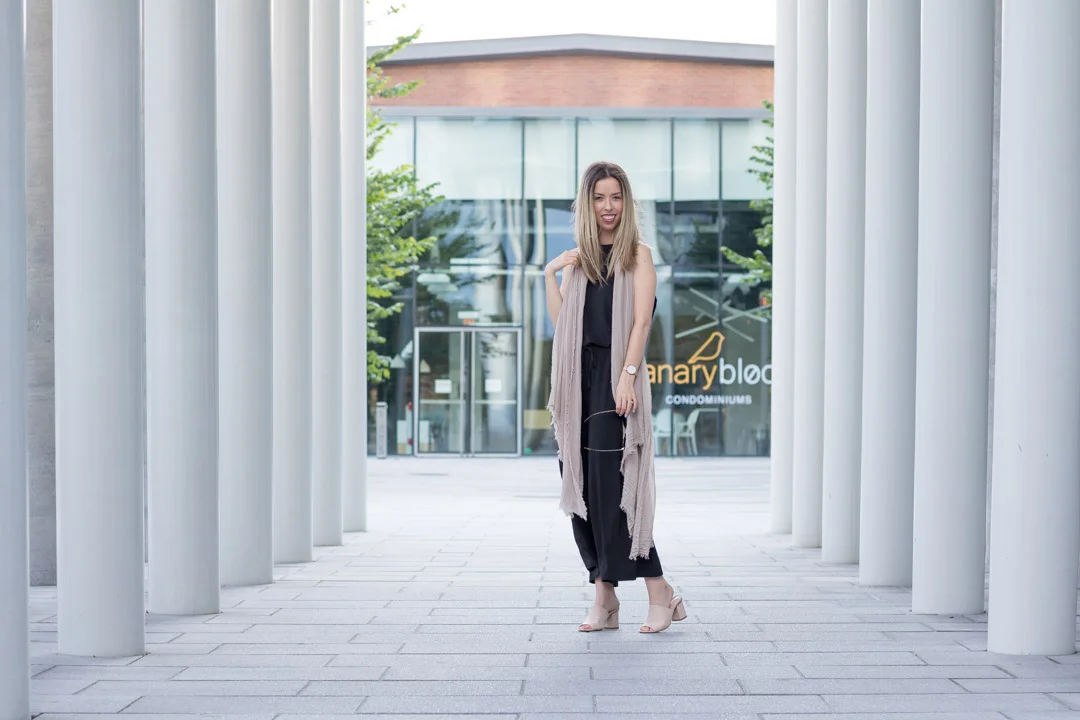 how to: dress up a basic jumpsuit 