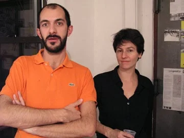  Residency artist and Claudia Fischer, Deputy Cultural Attaché, Consulate General of Switzerland 