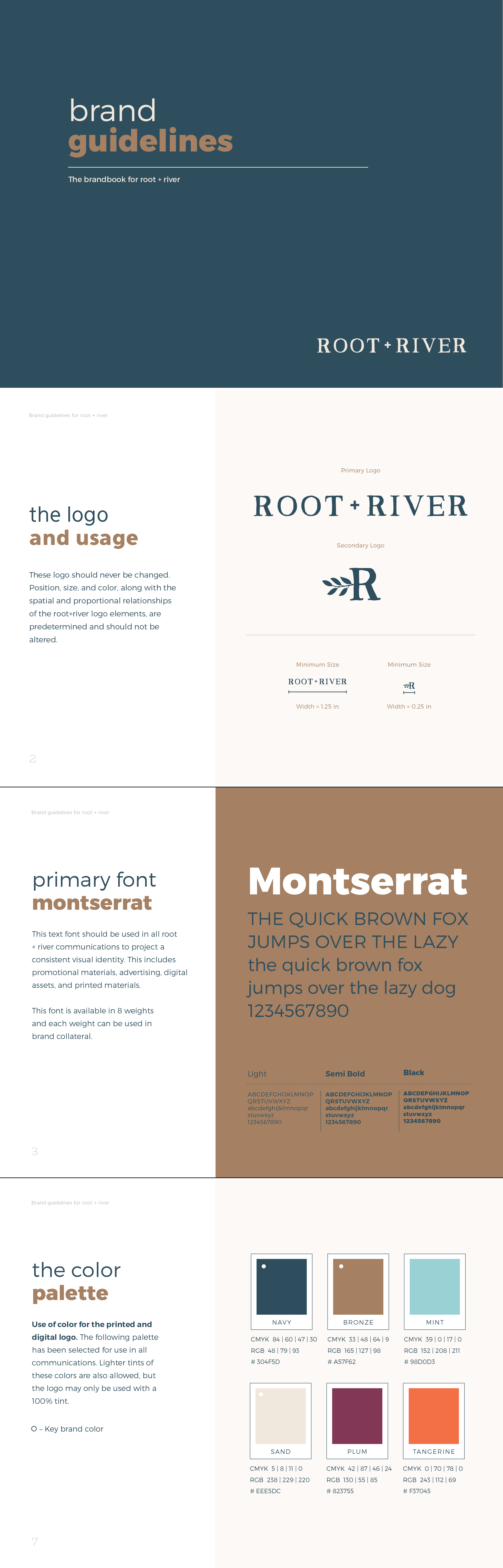 root + river Brand Style Guide example by Pace Creative Design Studio