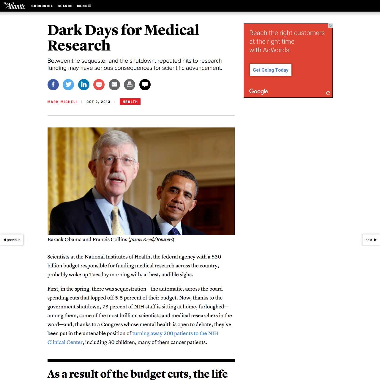 Copy of Copy of Copy of Copy of Copy of Copy of The Atlantic | Dark Days for Medical Research