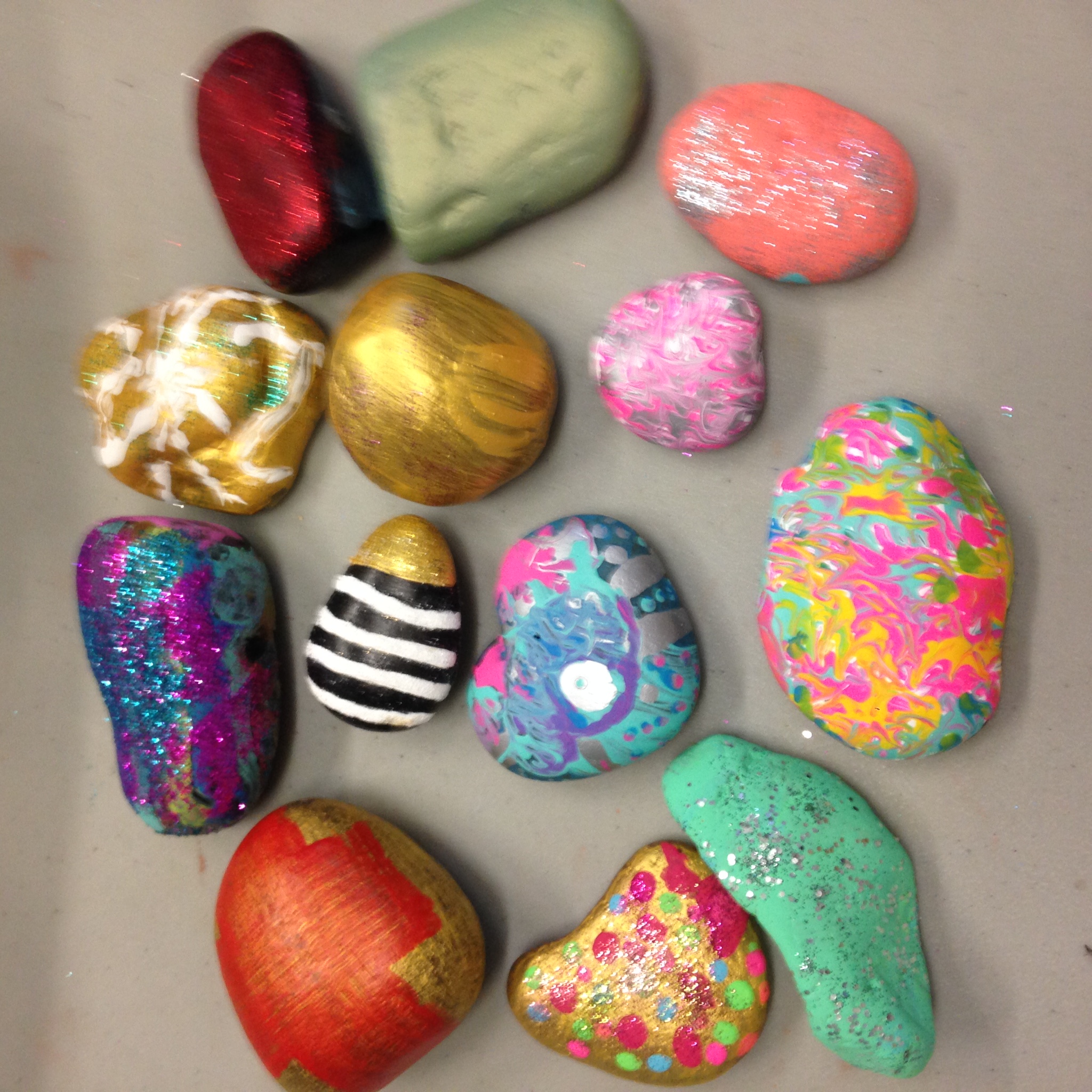 Painted Rock Paperweights