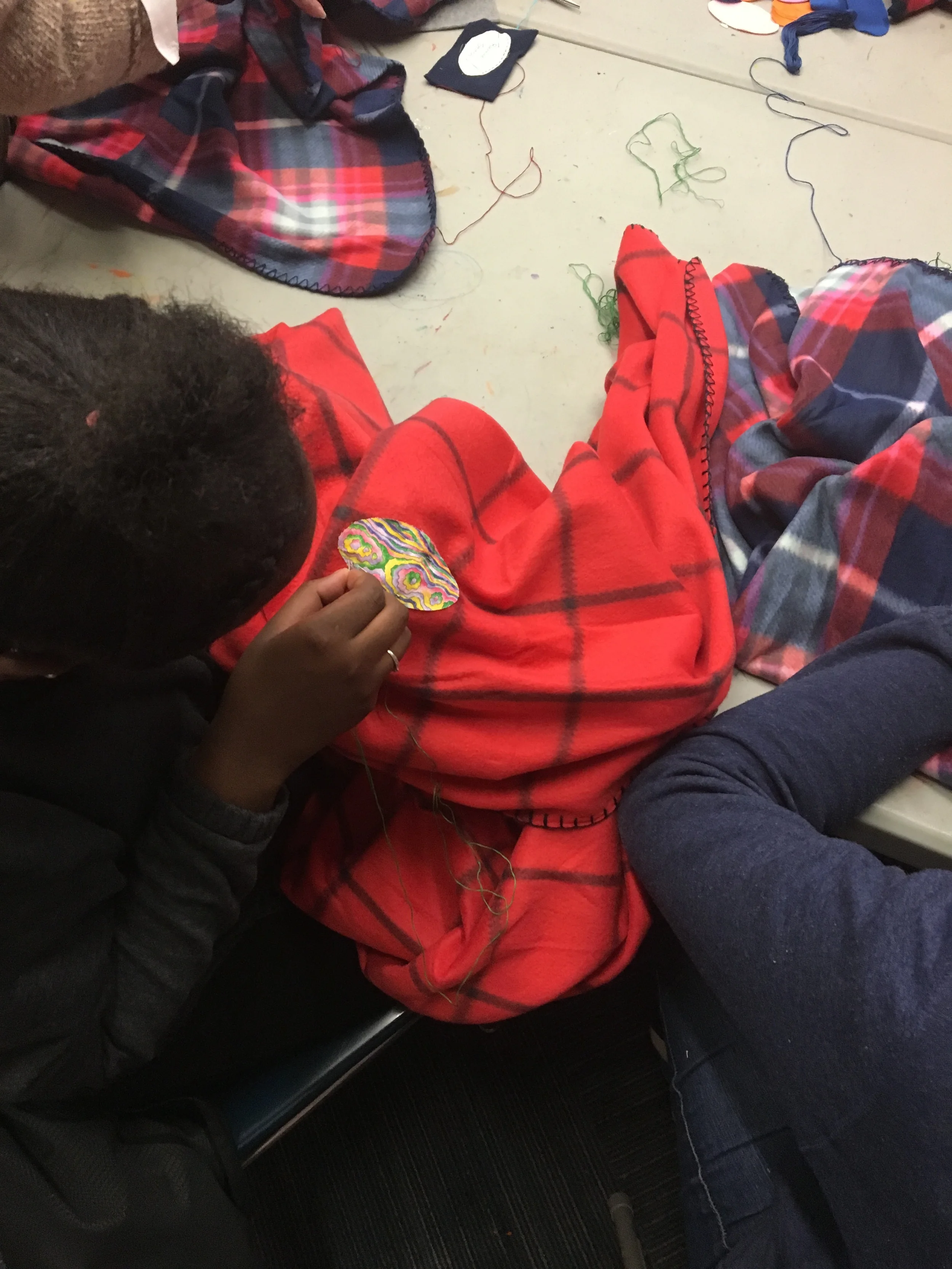 Sewing Appliques on Blankets