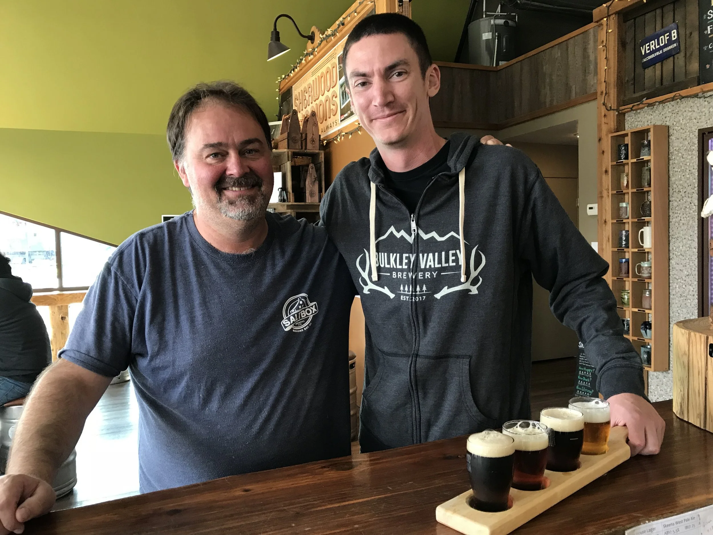 Darryl and Aaron in the tasting room at Sherwood Mountain Brewhouse.