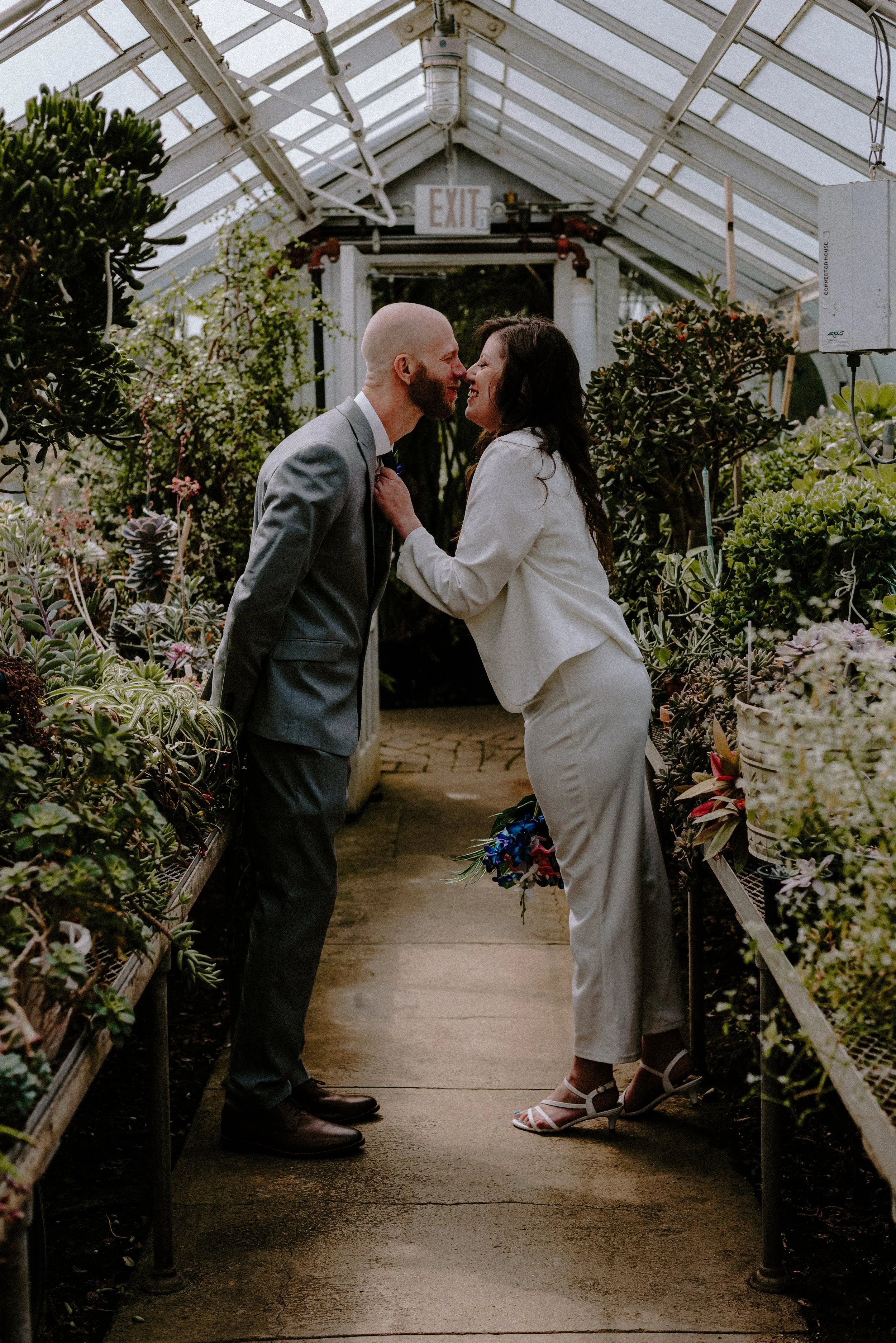 Danielle and Jeremy Nontraditional Courthouse Wedding Birdhaven Greenhouse Joliet