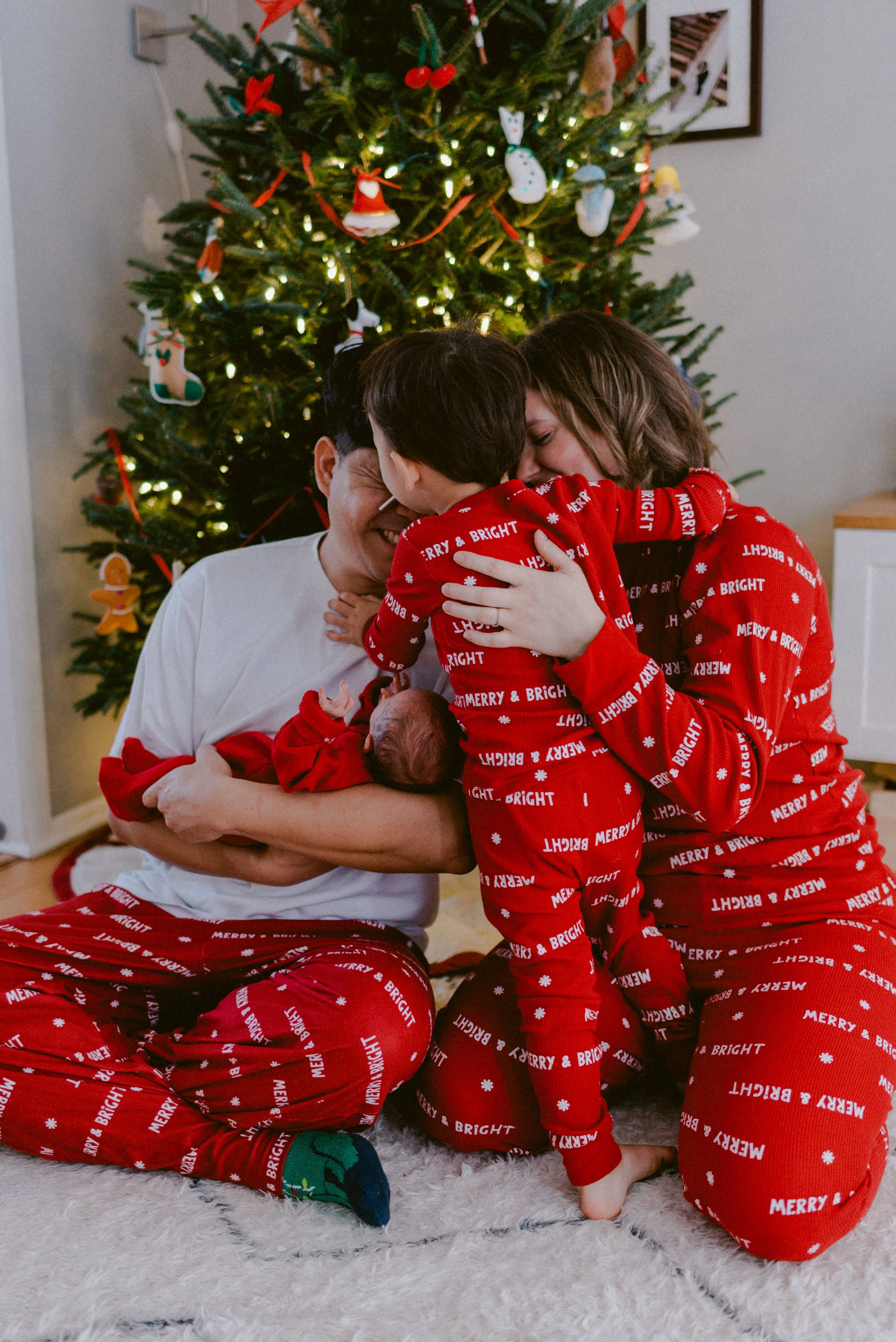 Gillen Family In Home Christmas Time Photos // Western Suburbs of Chicago Family Photographer