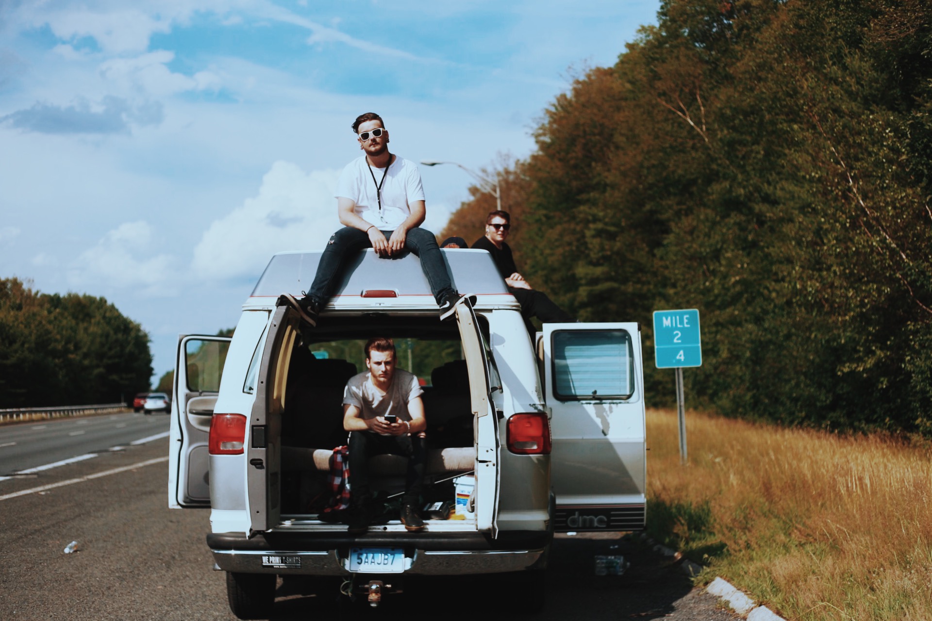 Somewhere near MA - 7.16.2016 // What was supposed to be a promo shoot in Boston, turned into a three hour long campout on the side of the highway when the van died (RIP Tyrone). The boys in In Honor Of made the best out of the situation and we got home eventually.