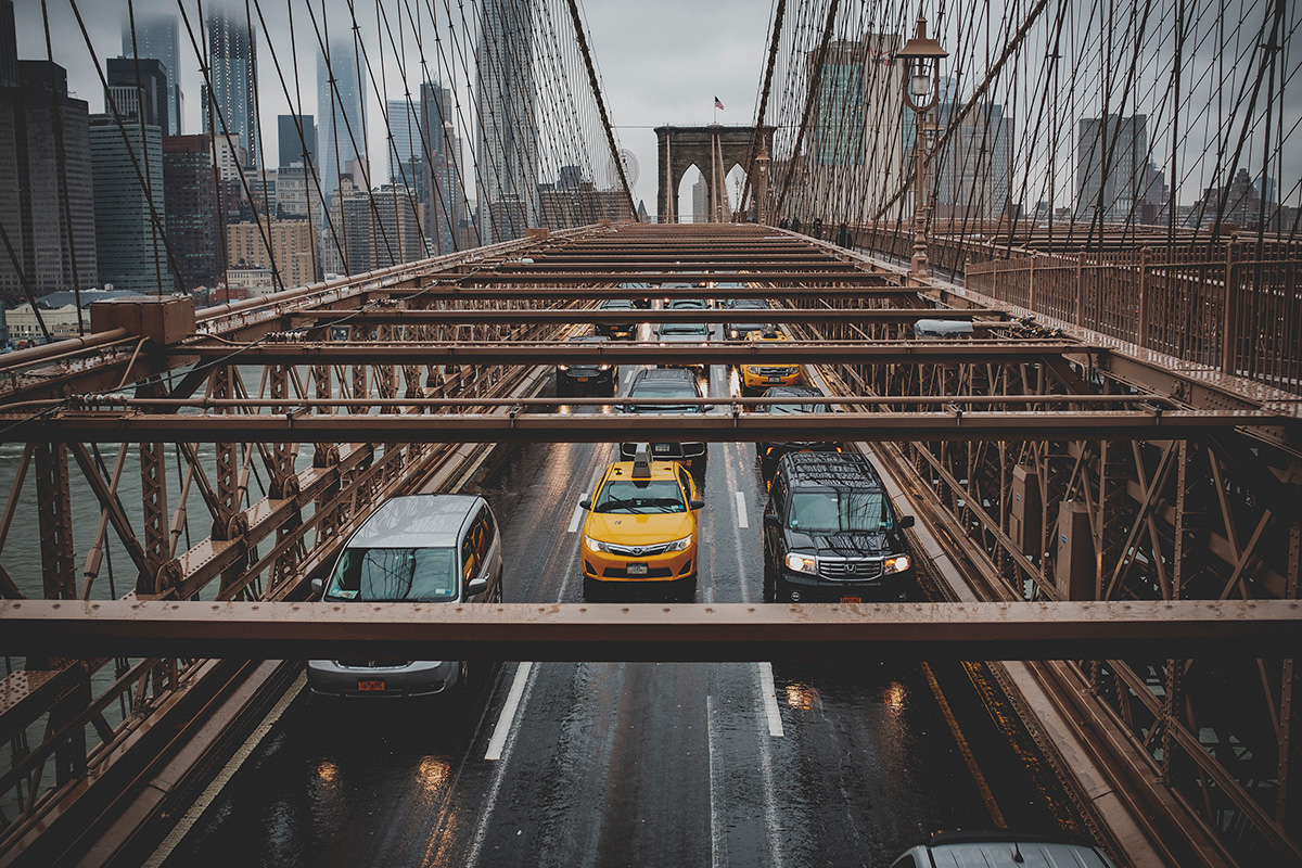 Traffic on the Brooklyn Bridge