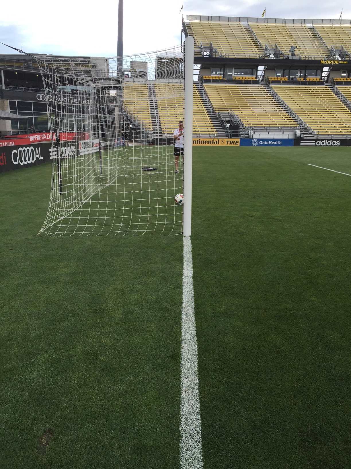 On goal line