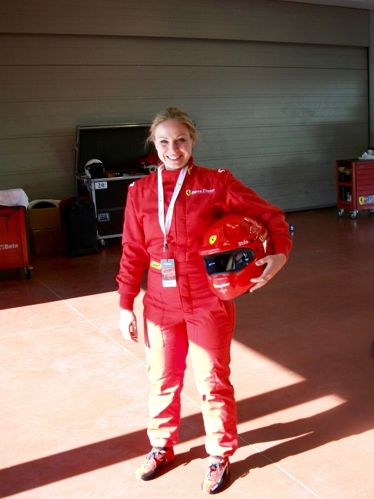 In my fire suit, ready for racing!