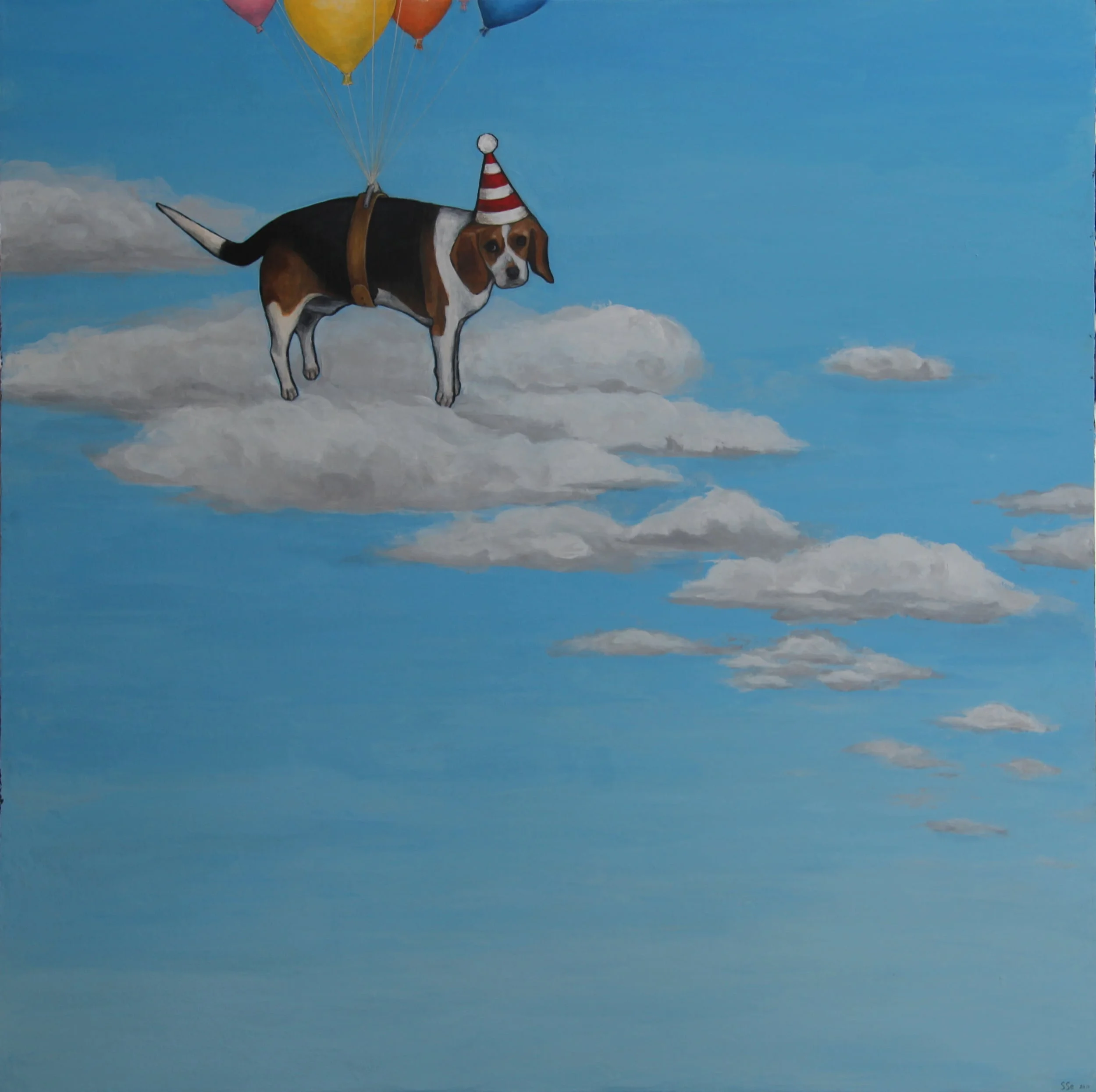 dog on clouds