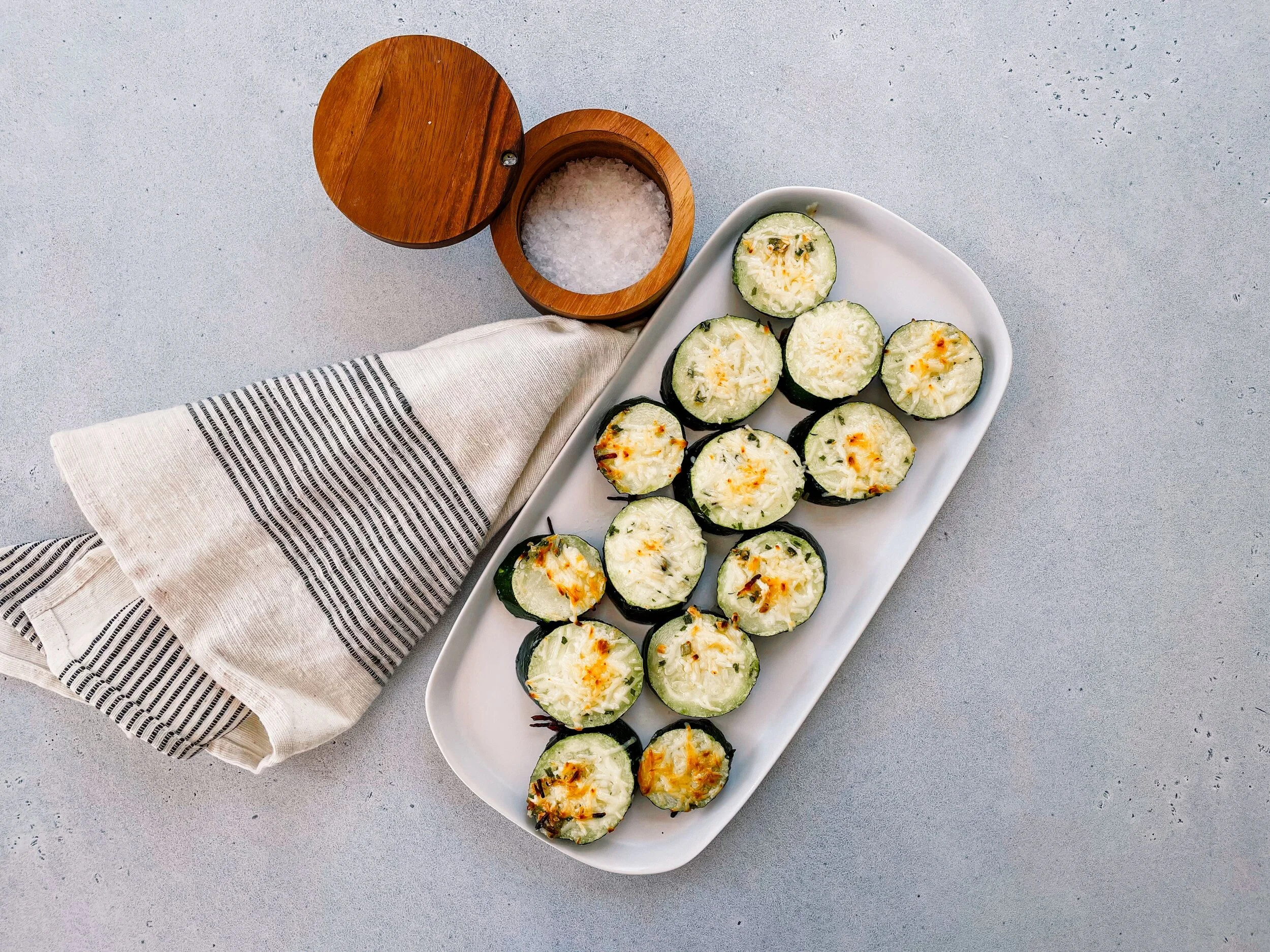 Roasted Parmesan Zucchini Bites