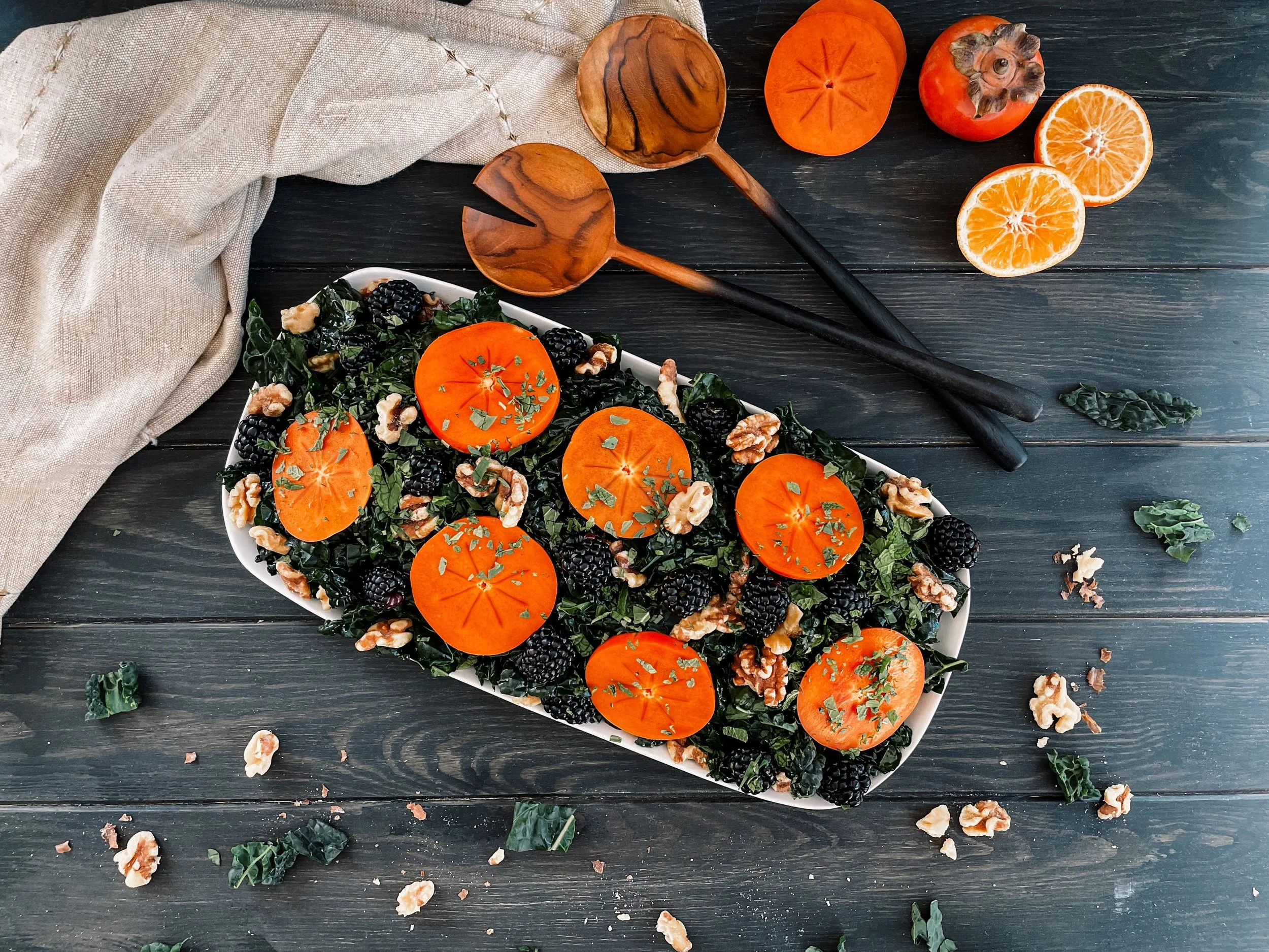 Persimmon Kale Salad