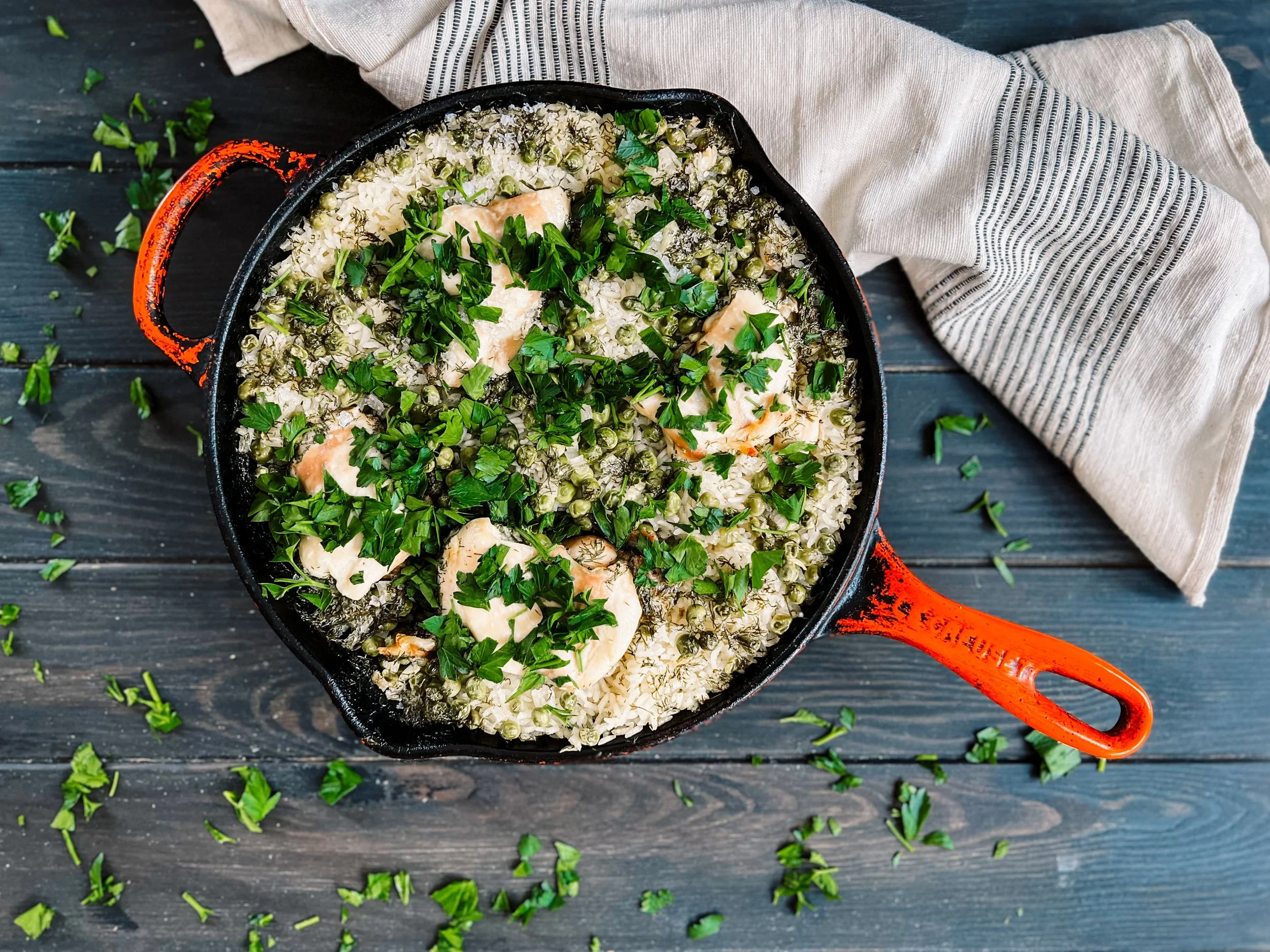 Lemon, Dill, Chicken & Rice Skillet