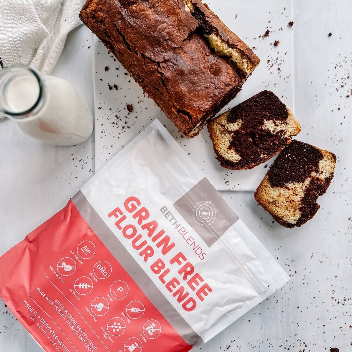 It&rsquo;s #NationalPoundCake day and one of my favorite recipes is my Grain Free Marble Pound Cake! 

Made with @bethblends grain-free flour, this cake is gluten-free, grain-free, and free from refined sugars and dairy. What makes this pound cake ev