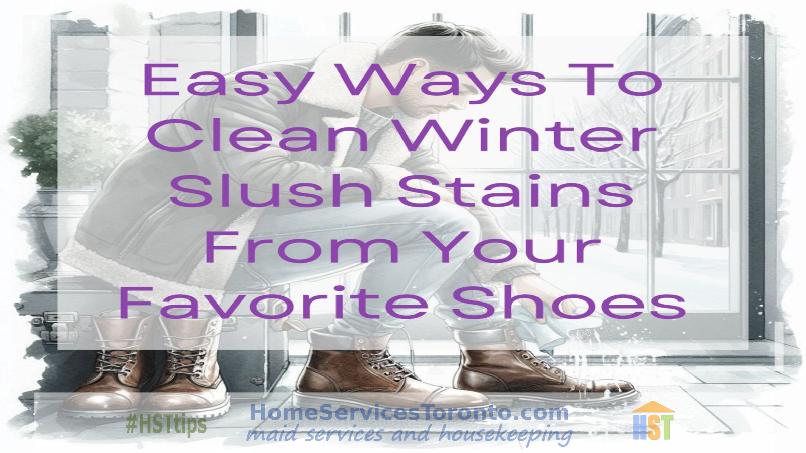 Removing winter slush stains from shoes