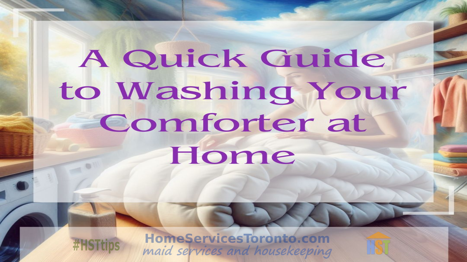 Freshly washed comforter at home