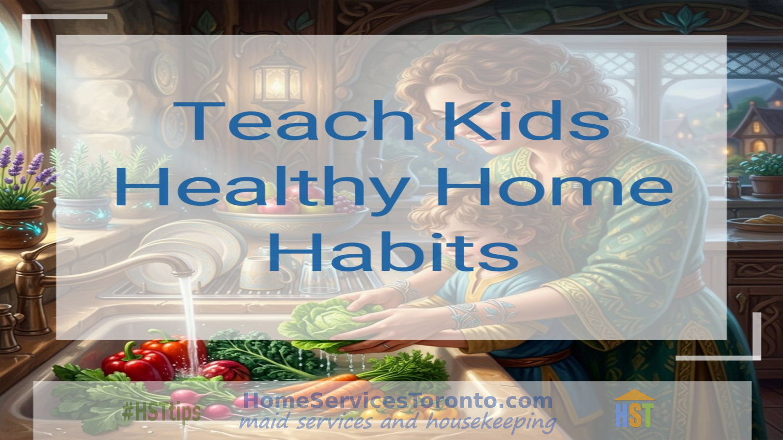 Parents and children building healthy cleaning habits together