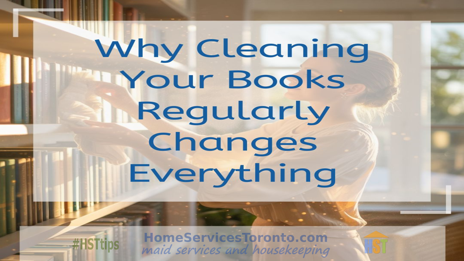 Clean organized bookshelf with dust-free books