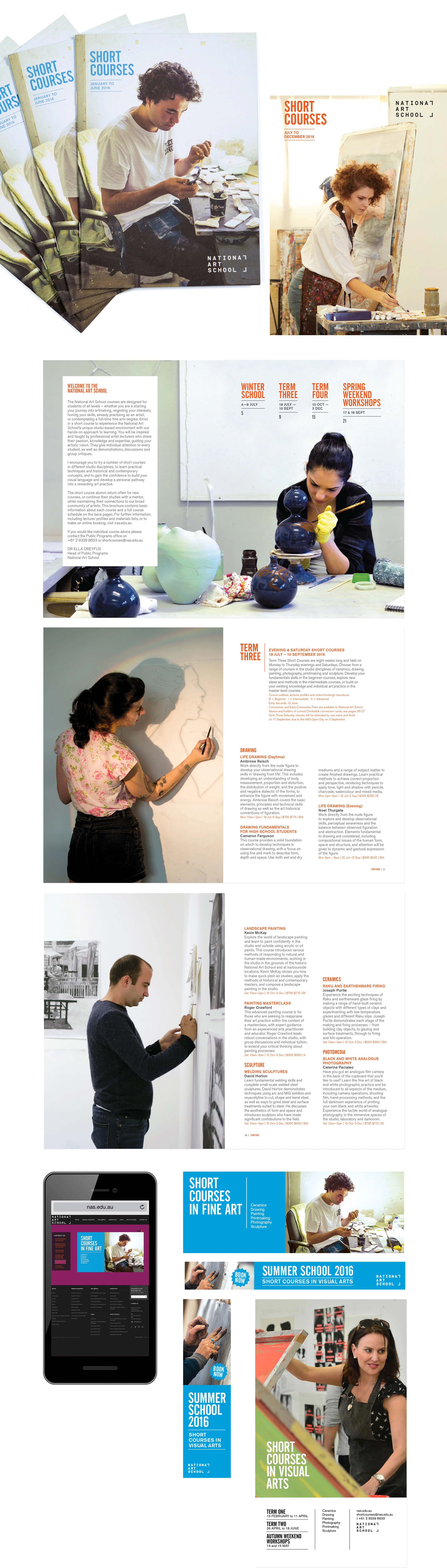 client National Art School project Short Courses 2016 | brochures, digital ads & banners