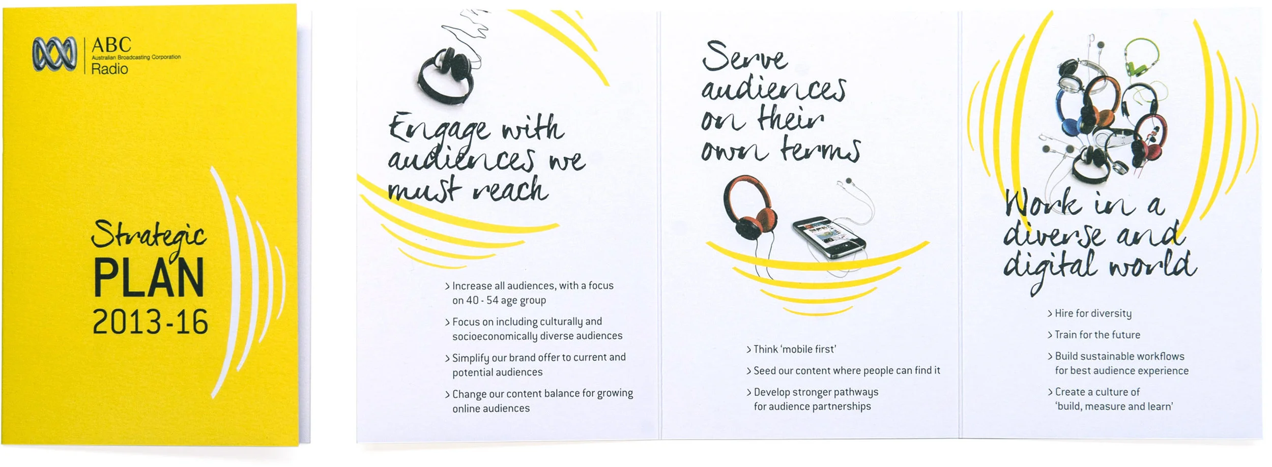 client ABC Radio project Strategic Plan | concertina brochure