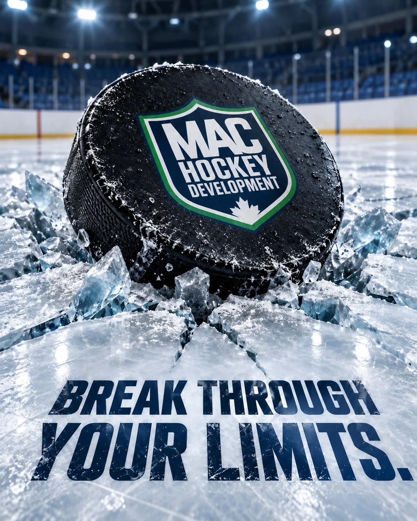 Some brands belong on the boards. We imagined one breaking through the ice.

An ambient advertising concept for MAC Hockey Development, created by Pixel Eleven. A branded puck, shattered ice and one clear message: BREAK THROUGH YOUR LIMITS.

Built ar
