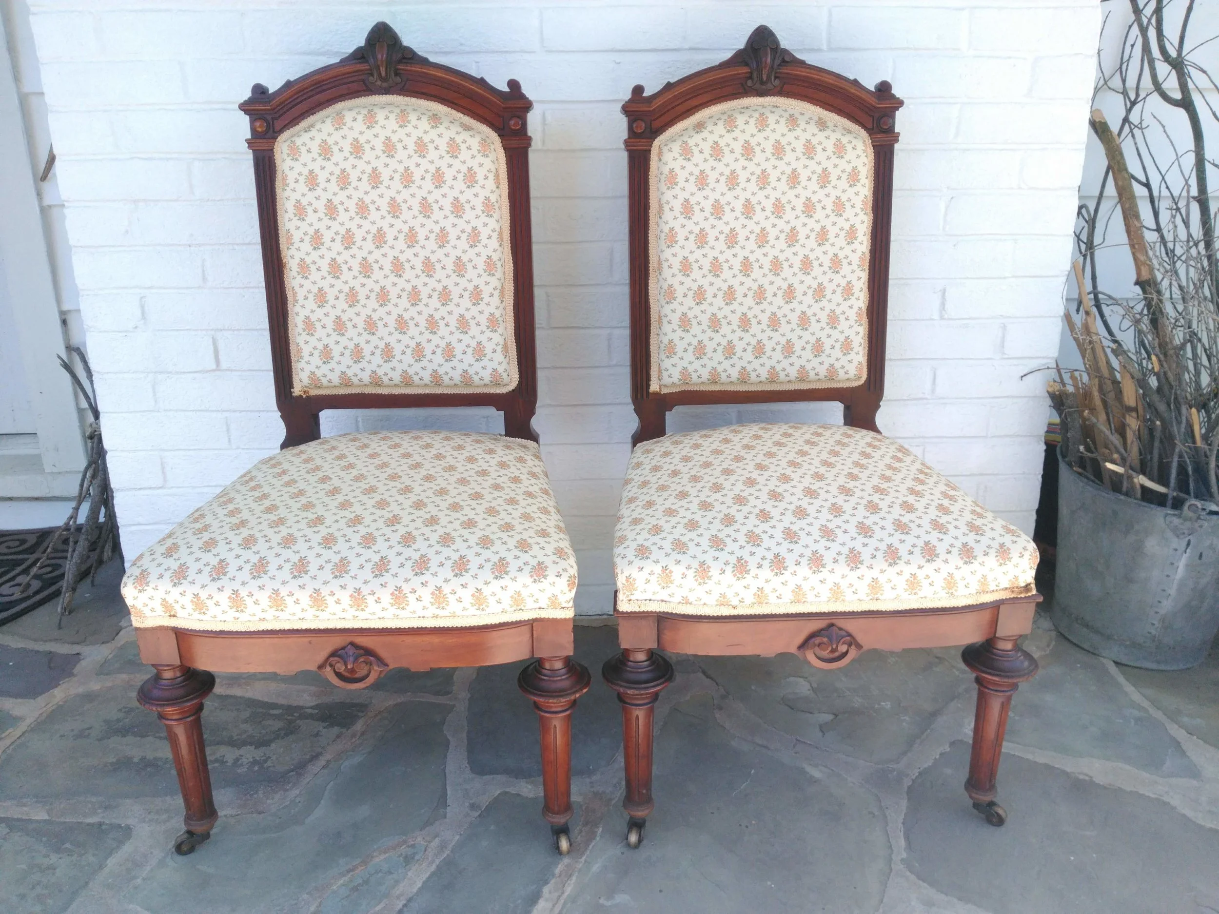 1865 Eastlake Victorian Side Chair Pair