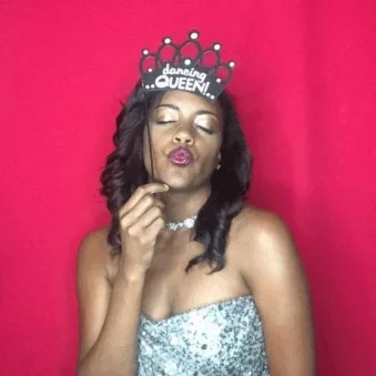 Event designer Portia Kee, founder of The Kee Group, has fun in the Photo Booth at her own birthday party. 