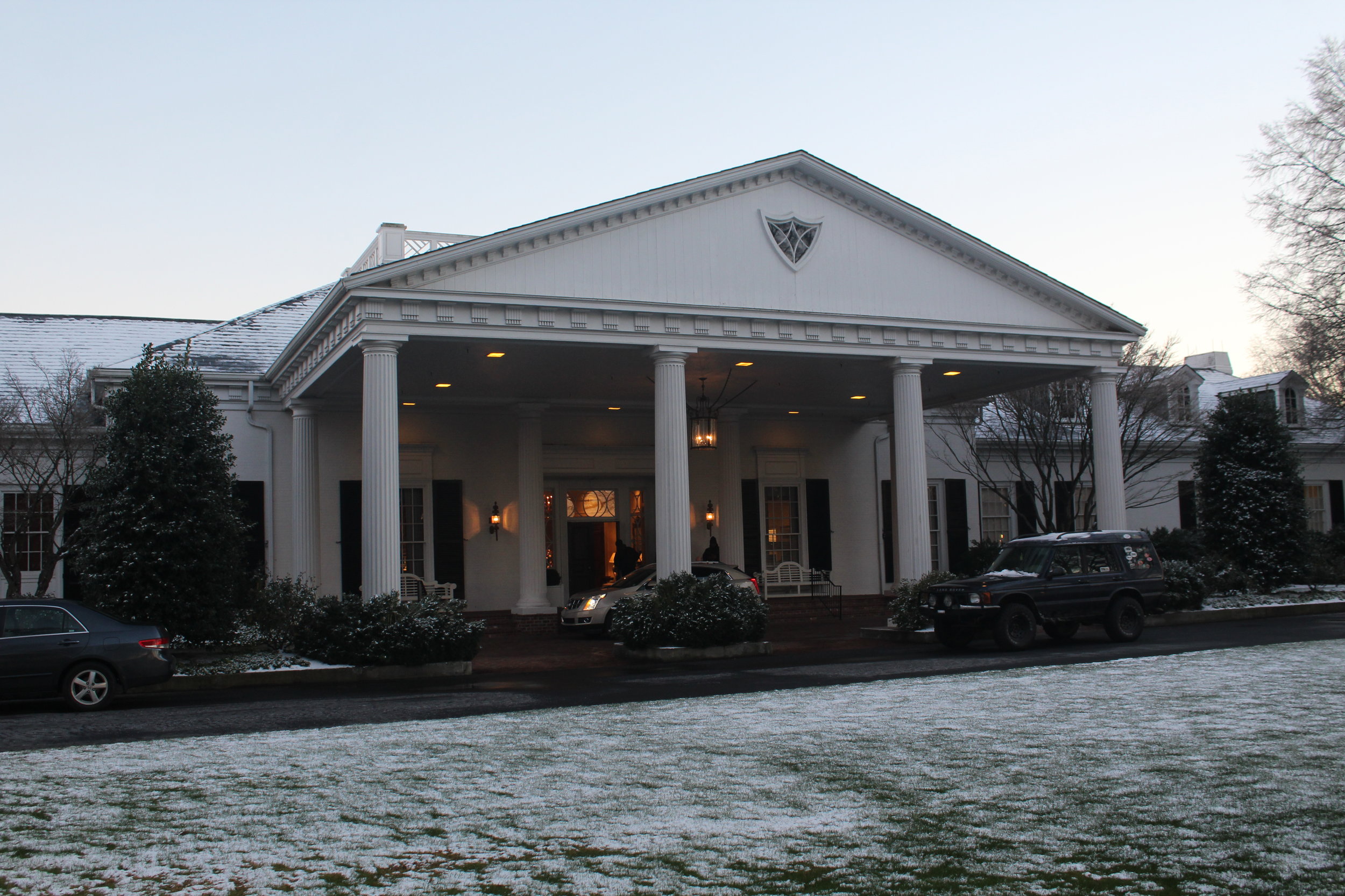A dusting of snow the day of the Allegro Foundation's signature annual fundraiser, The Ambassador's Ball, turned the Quail Hollow Club into a winter wonderland. Photos by Daniel Coston.&nbsp;