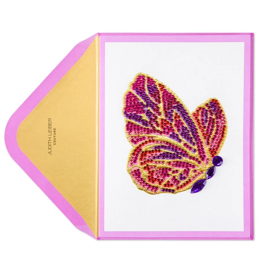 Judith Leiber Couture for Papyrus gemmed butterfly card, $12.95.