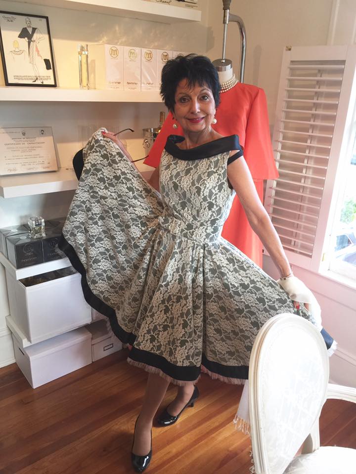 Berhan Nebioglu in one of the designer's creations.&nbsp;