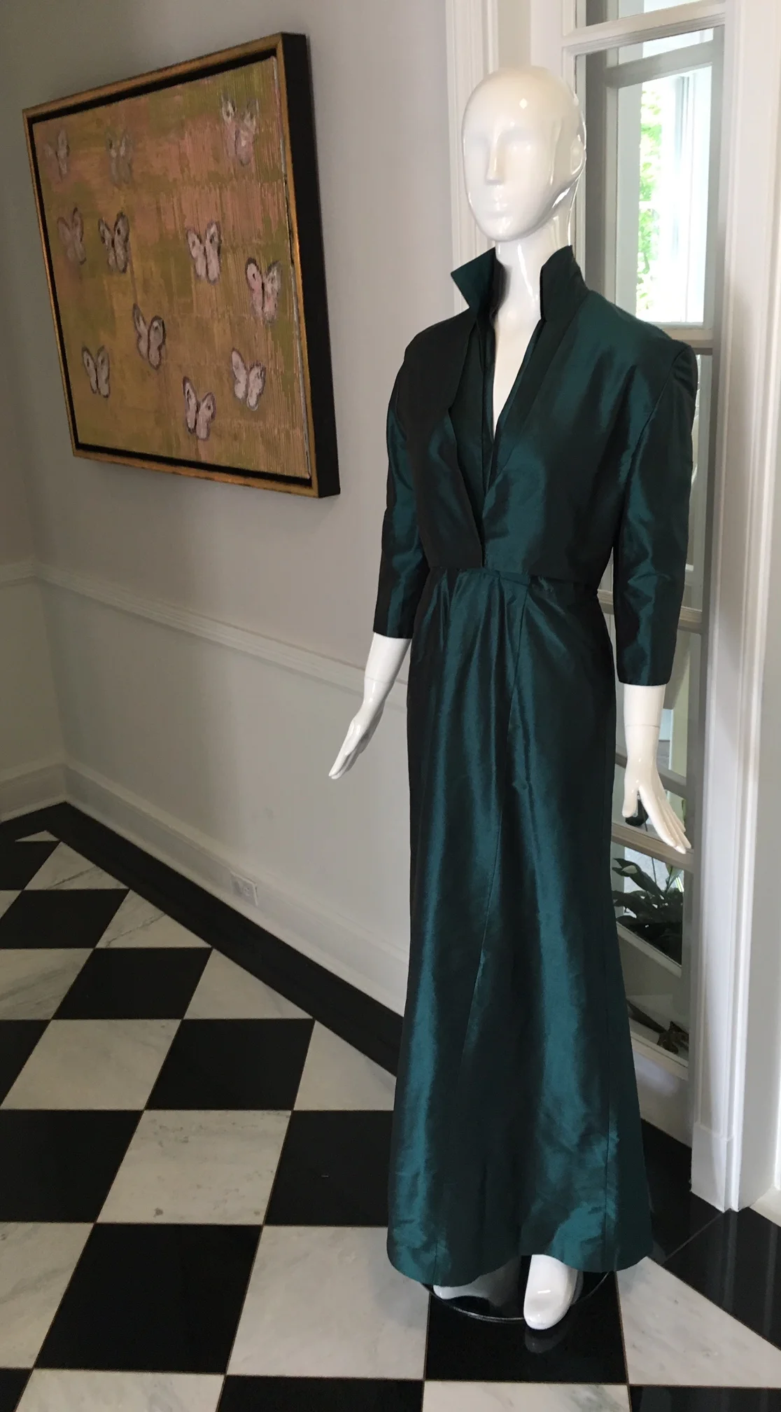 This custom Mother of the Groom gown and jacket created for the designer's mother was on display at the Victoria Cullinan brand launch party. 