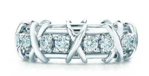 Schlumberger 16 Stone ring in platinum with diamonds, $9.900. 