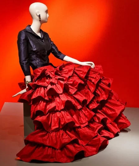 An evening ensemble from Oscar de la Renta, one of the gowns that's part of The Glamour & Romance of Oscar de la Renta exhibit at the Mint Museum Randolph. It's on view through July 29.