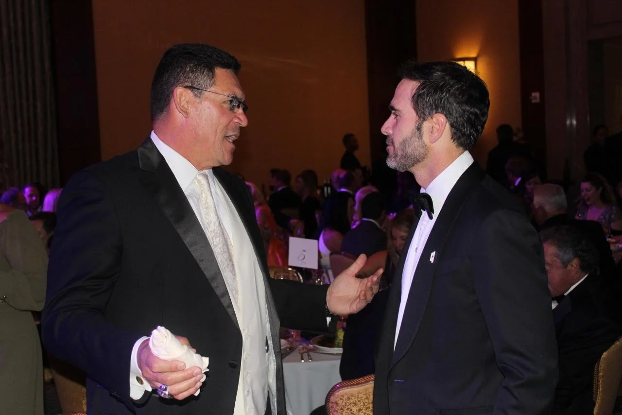 Carolina Panther’s Coach Ron Rivera and Jimmie Johnson.