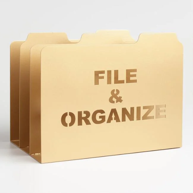 Gold Metal Lucas File Storage, $17.48. World Market