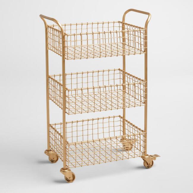  Gold Wire Antonia Rolling Cart, $99.99. World Market 