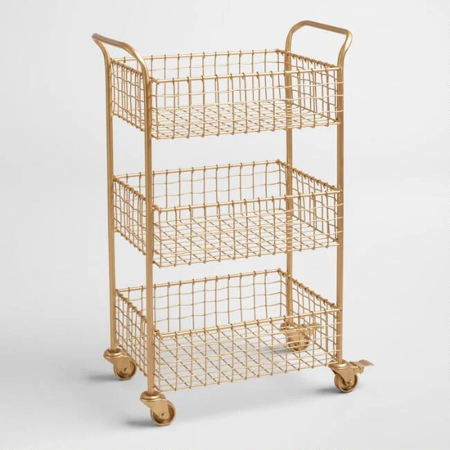 Gold Wire Antonia Rolling Cart, $99.99. World Market
