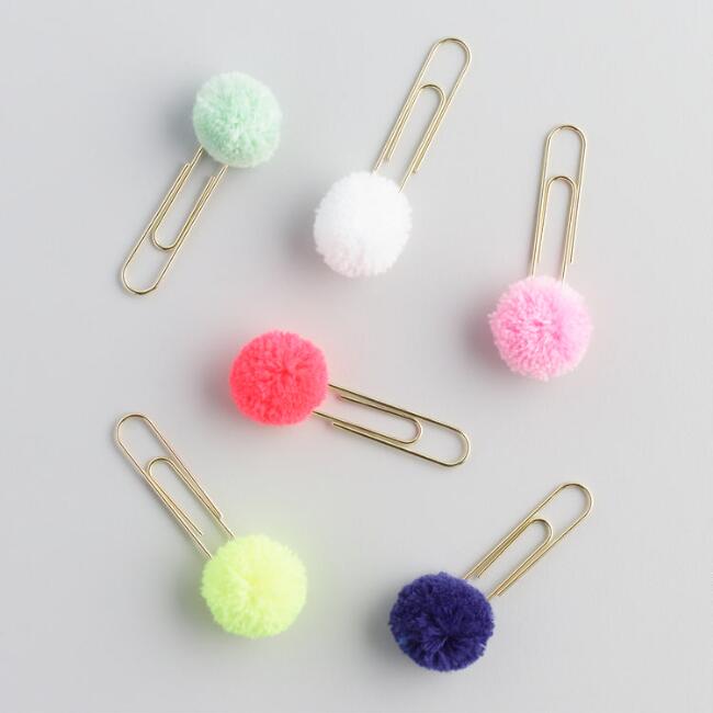  Pom Pom Paper Clips Set Of 6, $7.99. World Market 