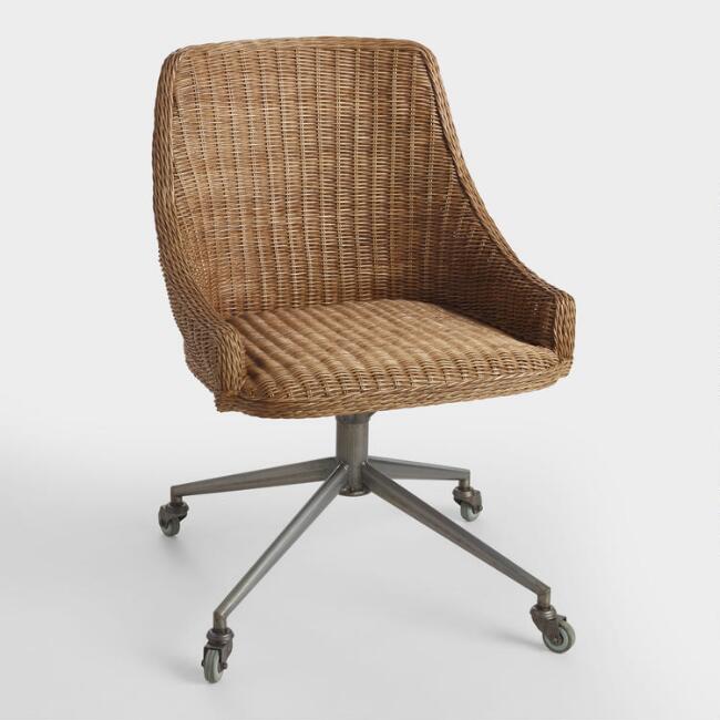  Honey Brown Wicker Tania Office Chair, $249.99. World Market 