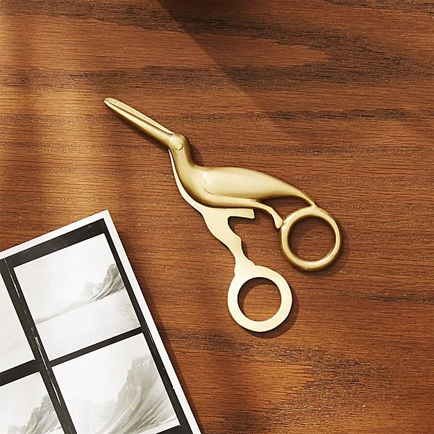 Solid Brass Studio Bird Scissors, $14.95. CB2