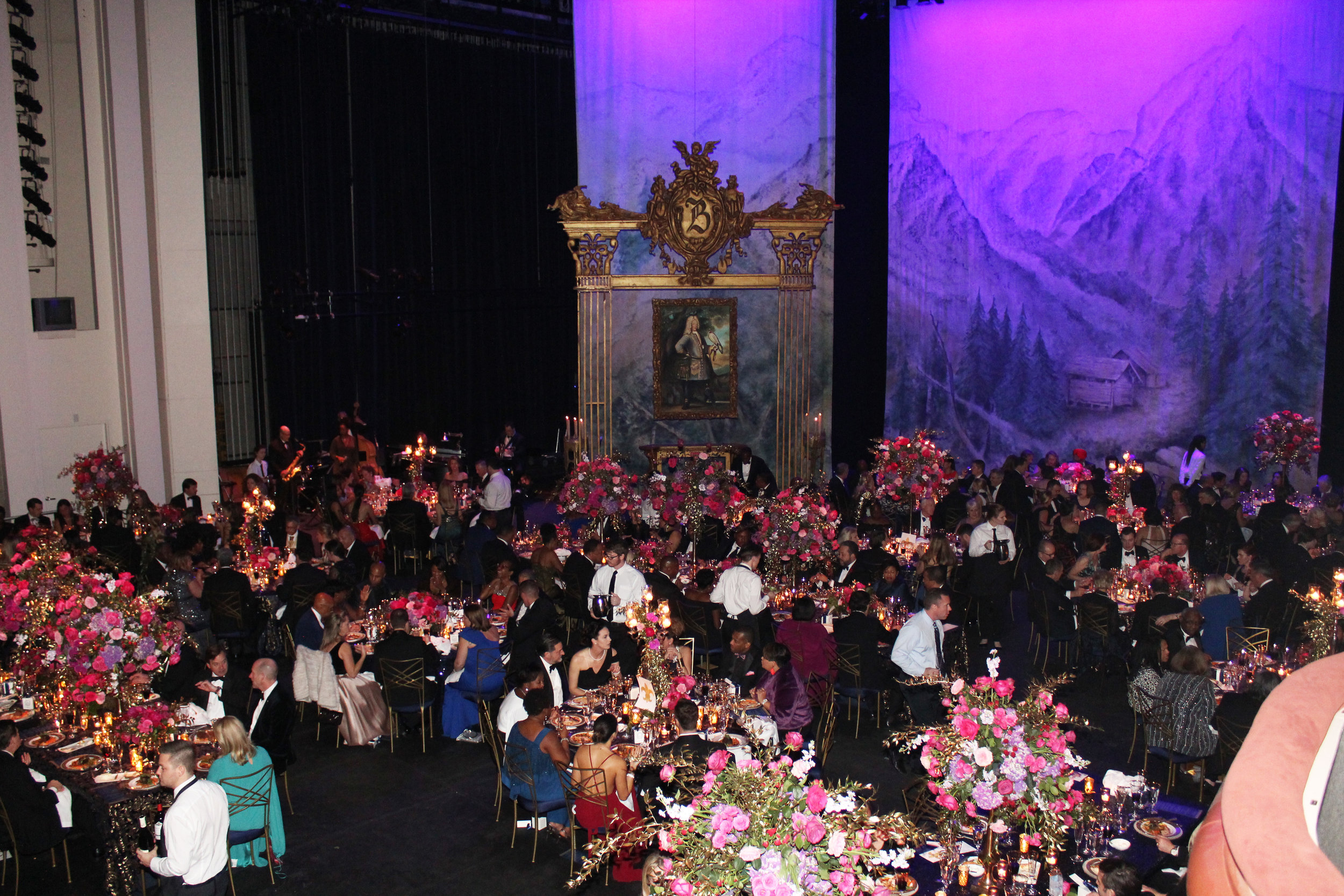  Gorgeous decor from John Lupton Events amid the scenery for Opera Carolina’s season opening production of Donizetti’s  Daughter of the Regiment  