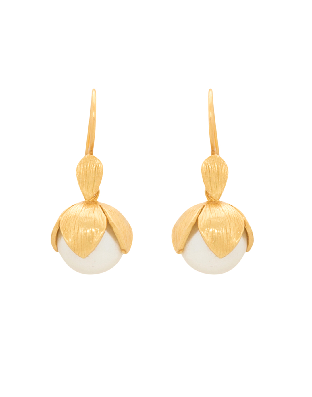 A piece of jewelry that catches the eye and adds interest to any outfit. Julie Vos Penelope Gold Shell Pearl Earring, $148.