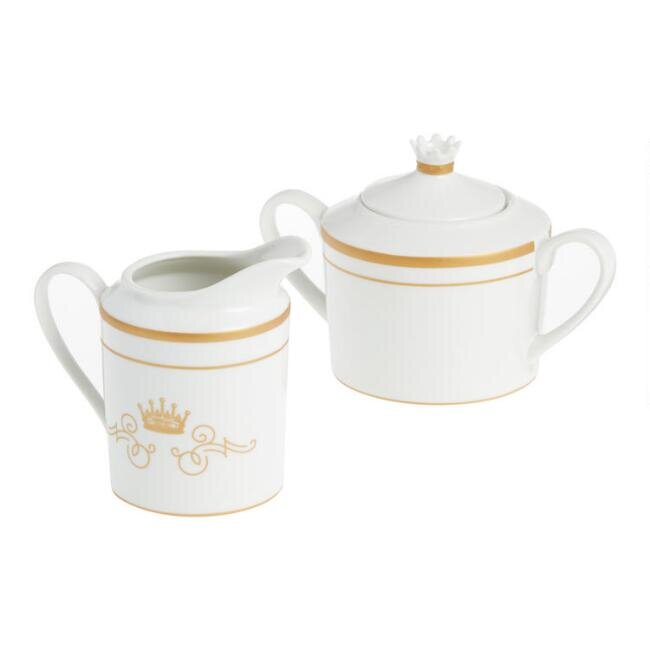  White and Gold Downton Abbey Creamer and Sugar Bowl Set, $19.99. 